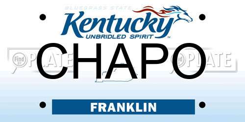 CHAPO Kentucky License Plate