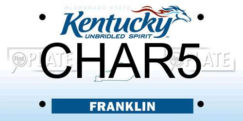 CHAR5 Kentucky License Plate