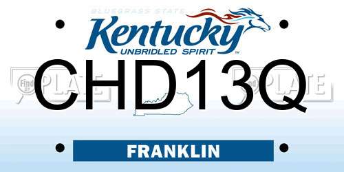 CHD13Q Kentucky License Plate
