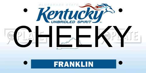 CHEEKY Kentucky License Plate