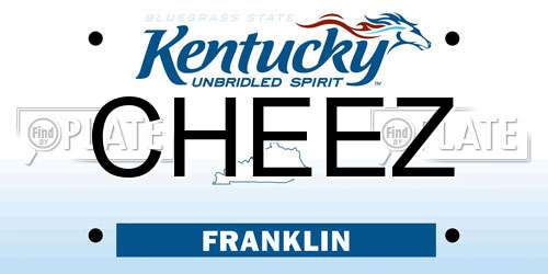 CHEEZ Kentucky License Plate