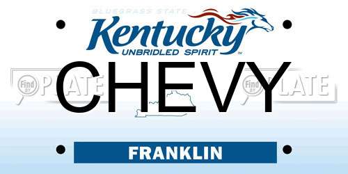 CHEVY Kentucky License Plate