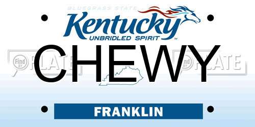 CHEWY Kentucky License Plate