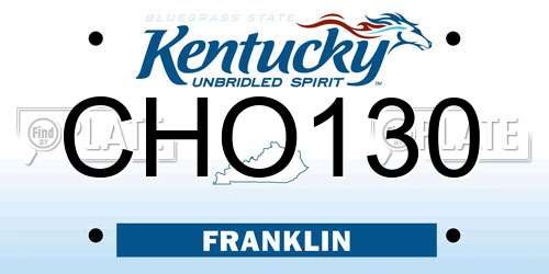 CHO130 Kentucky License Plate