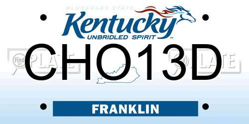 CHO13D Kentucky License Plate