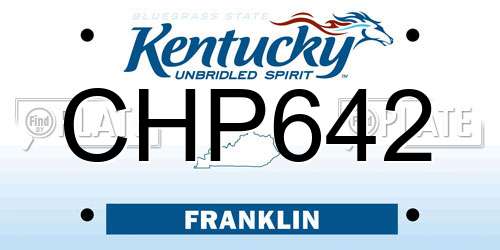 CHP642 Kentucky License Plate