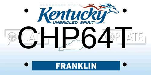 CHP64T Kentucky License Plate