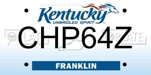 CHP64Z Kentucky License Plate
