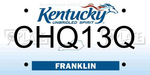 CHQ13Q Kentucky License Plate