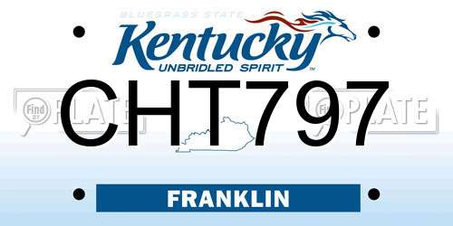 CHT797 Kentucky License Plate