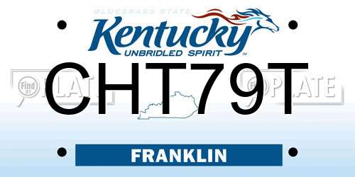 CHT79T Kentucky License Plate