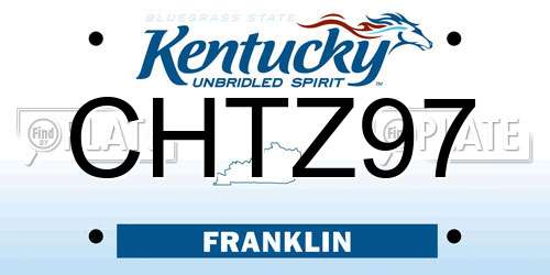 CHTZ97 Kentucky License Plate