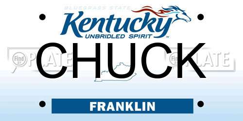 CHUCK Kentucky License Plate