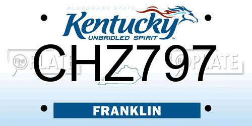 CHZ797 Kentucky License Plate
