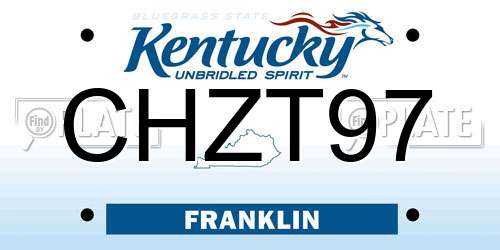 CHZT97 Kentucky License Plate