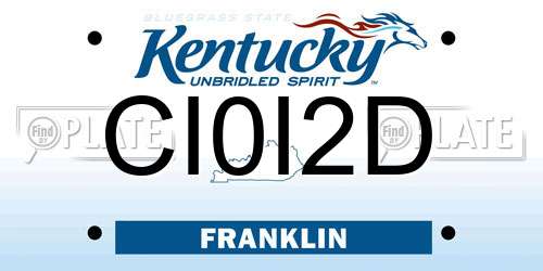 CI0I2D Kentucky License Plate