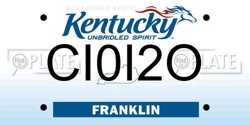 CI0I2O Kentucky License Plate