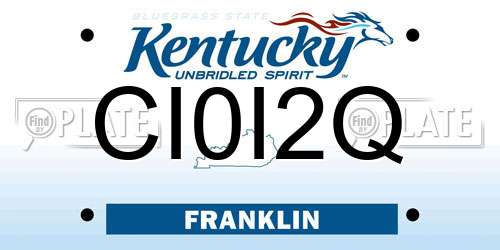CI0I2Q Kentucky License Plate