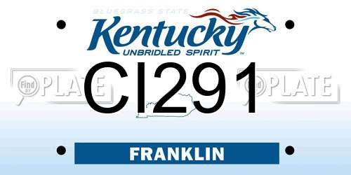 CI291 Kentucky License Plate