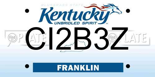 CI2B3Z Kentucky License Plate