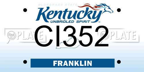 CI352 Kentucky License Plate