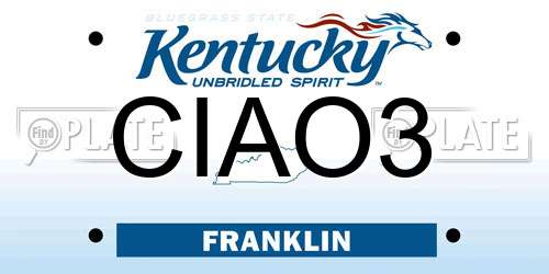CIAO3 Kentucky License Plate