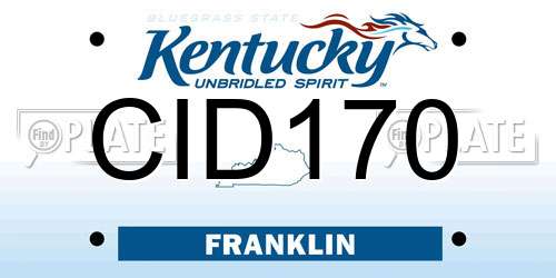 CID170 Kentucky License Plate