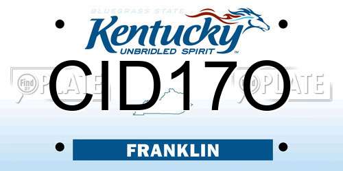 CID17O Kentucky License Plate
