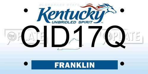 CID17Q Kentucky License Plate