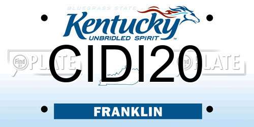 CIDI20 Kentucky License Plate