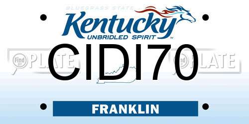 CIDI70 Kentucky License Plate