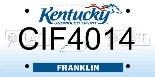 CIF4014 Kentucky License Plate