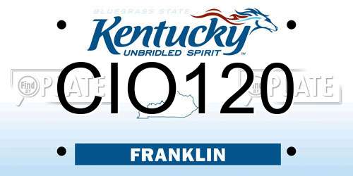 CIO120 Kentucky License Plate