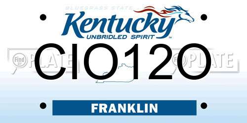 CIO12O Kentucky License Plate