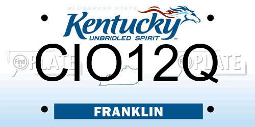 CIO12Q Kentucky License Plate