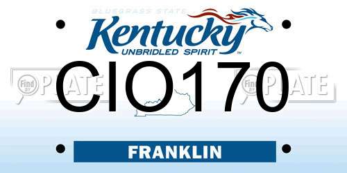 CIO170 Kentucky License Plate