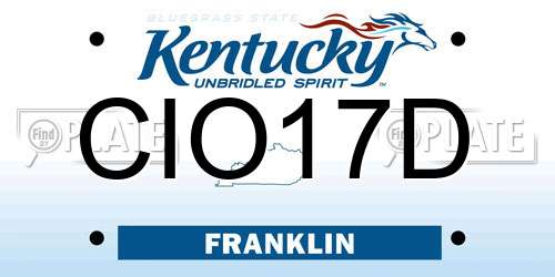 CIO17D Kentucky License Plate
