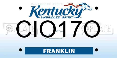CIO17O Kentucky License Plate