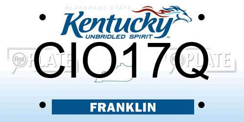 CIO17Q Kentucky License Plate