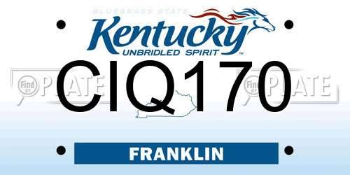 CIQ170 Kentucky License Plate