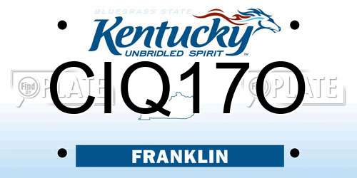 CIQ17O Kentucky License Plate