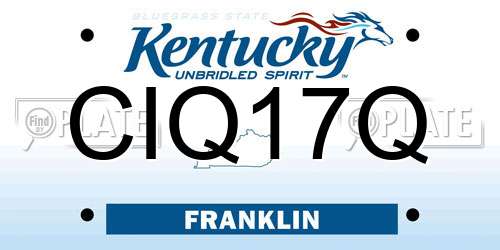 CIQ17Q Kentucky License Plate