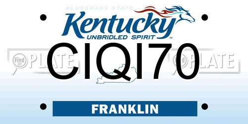 CIQI70 Kentucky License Plate
