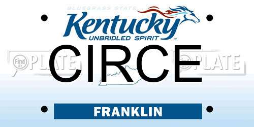 CIRCE Kentucky License Plate