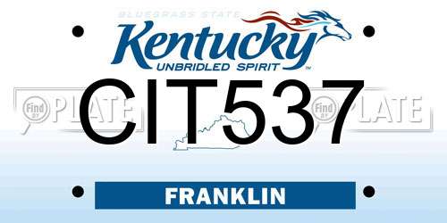 CIT537 Kentucky License Plate