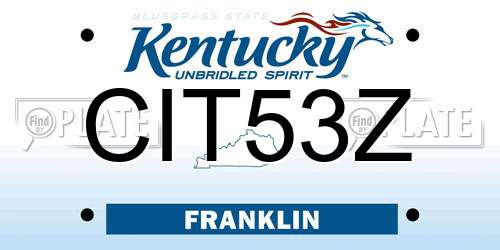 CIT53Z Kentucky License Plate