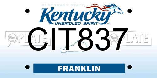 CIT837 Kentucky License Plate