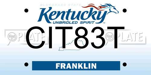CIT83T Kentucky License Plate
