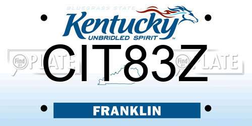 CIT83Z Kentucky License Plate