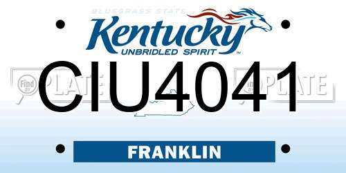 CIU4041 Kentucky License Plate
